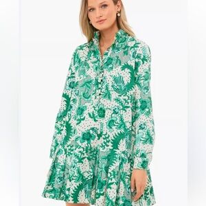 Tuckernuck Tate Green and White Mini Dress